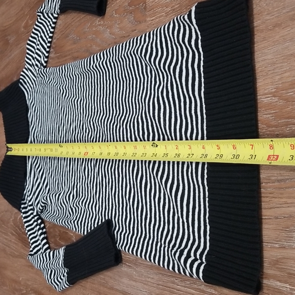 (S) BCBGMaxAzria Turtleneck Long Top/Sweater Dress Stripes Warm Loungewear - Picture 7 of 10